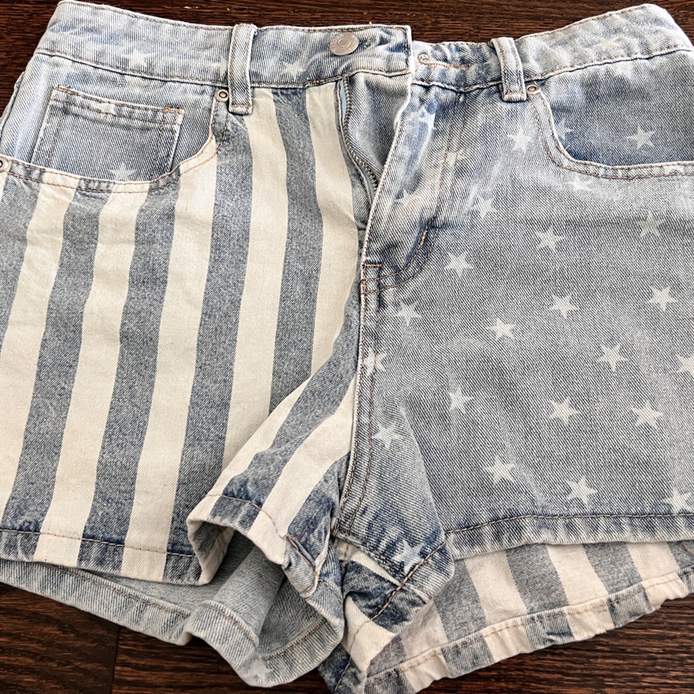 America flag denim shorts 26